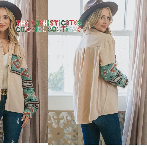 THE SHASTA LADIES AZTEC PRINT CORDUROY SHACKET - Picture 2 of 12